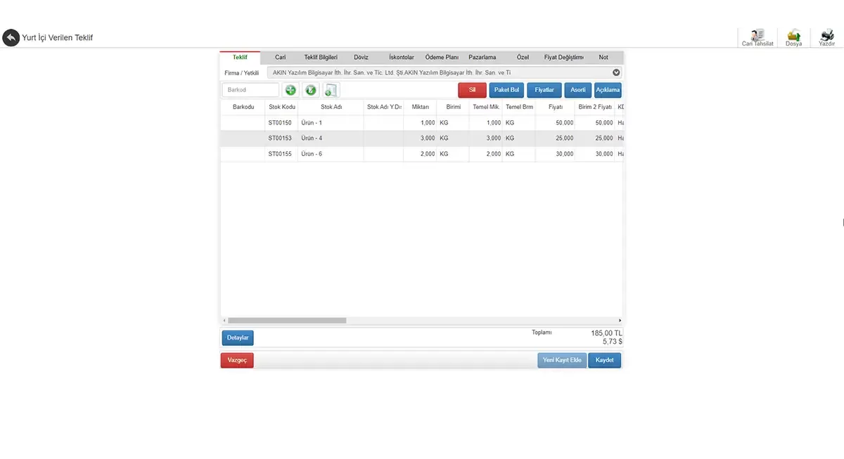 WebConnect · Program görünümü 2