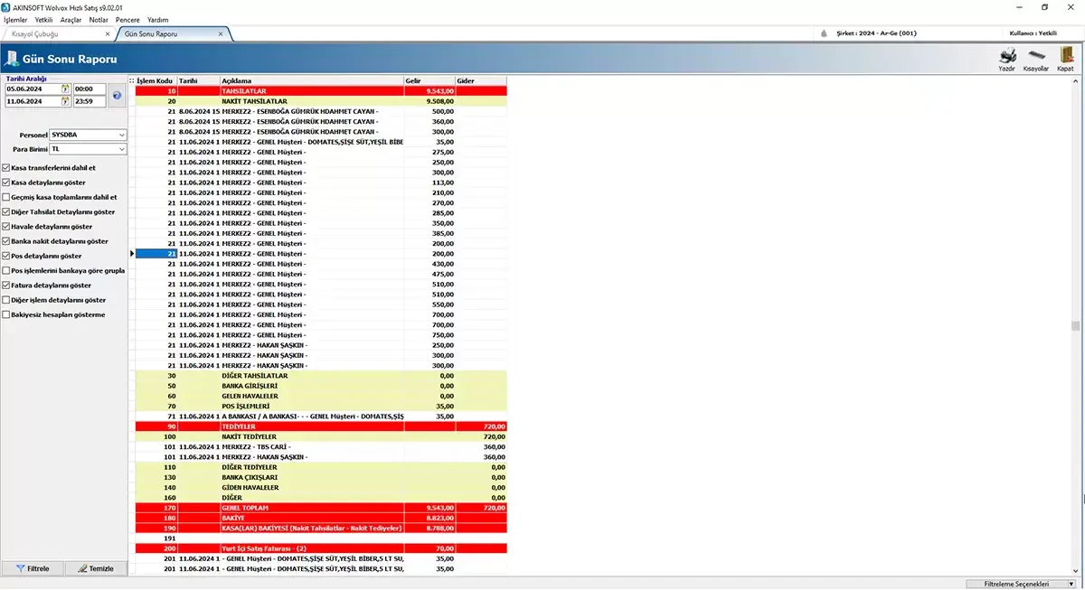 Hızlı Satış · Program görünümü 4