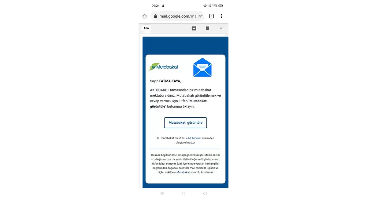 e-Mutabakat · Program görünümü 4